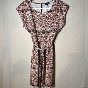 Pink and Black Dress Abstract Print Dress Lined With white The Limited Sz S